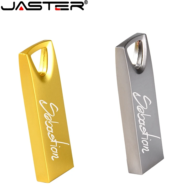 JASTER USB 2 0 металлическая Серебристая Золотая флешка 4 ГБ 8 16 32 64 Гб 128 Флешка карта