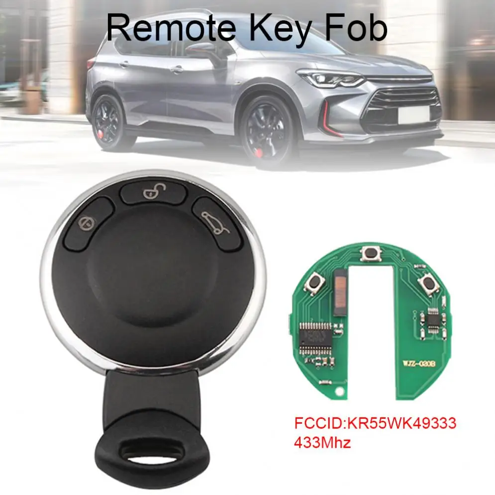 

433Mhz 3 Buttons Remote Smart Car Key with ID46 Chip KR55WK49333 Fit for BMW Mini