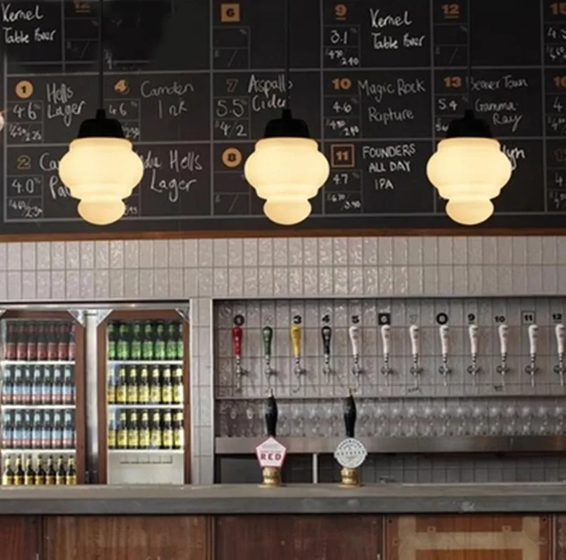 Современная Подвесная лампа из молочного белого стекла винтажная в