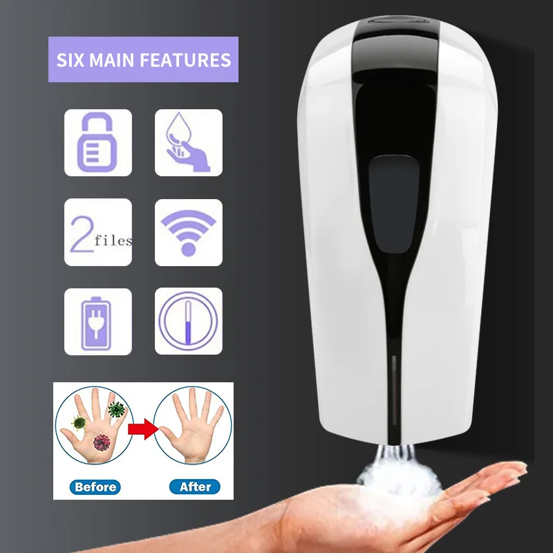 1000ml Automatic Hand Cleaner Sprayer Touchless Wall-mounted Alcohol Mist Spray Hygiene Soap Machine Disinfection | Обустройство дома
