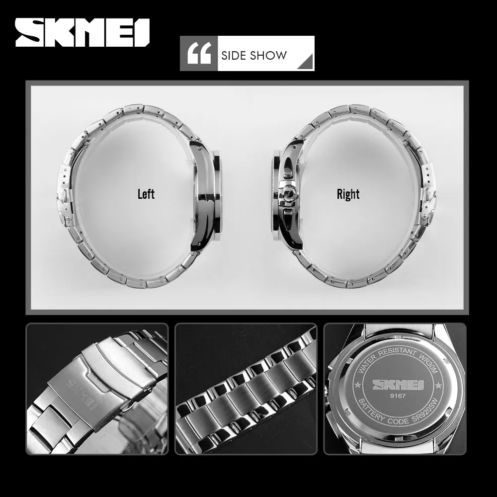 

SKMEI Fashion Watch Men Sports Quartz Clock Mens Watches Top Brand Luxury Business Waterproof Watch Relogio Masculino 9167