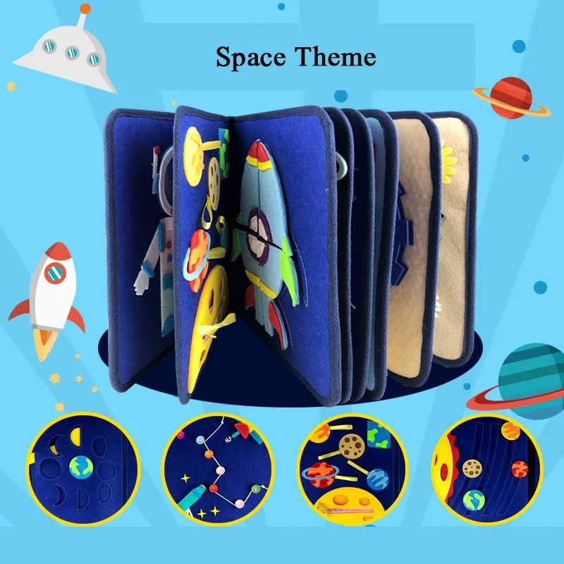 DIY Войлок моя космическая книга Монтессори детский раннее образование Тихая книга 21X25 см мама шитье картина Книга ручной работы детская книга наборы для ремесла