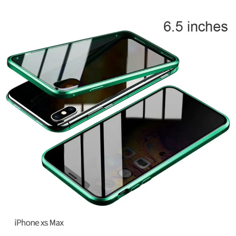 Phone XS MAX Оболочка всего тела Магнитный высокой четкости прозрачное закаленное стекло крышка бампер Чехол протектор экрана для lPhone 11 - Цвет: Phone XS MAX