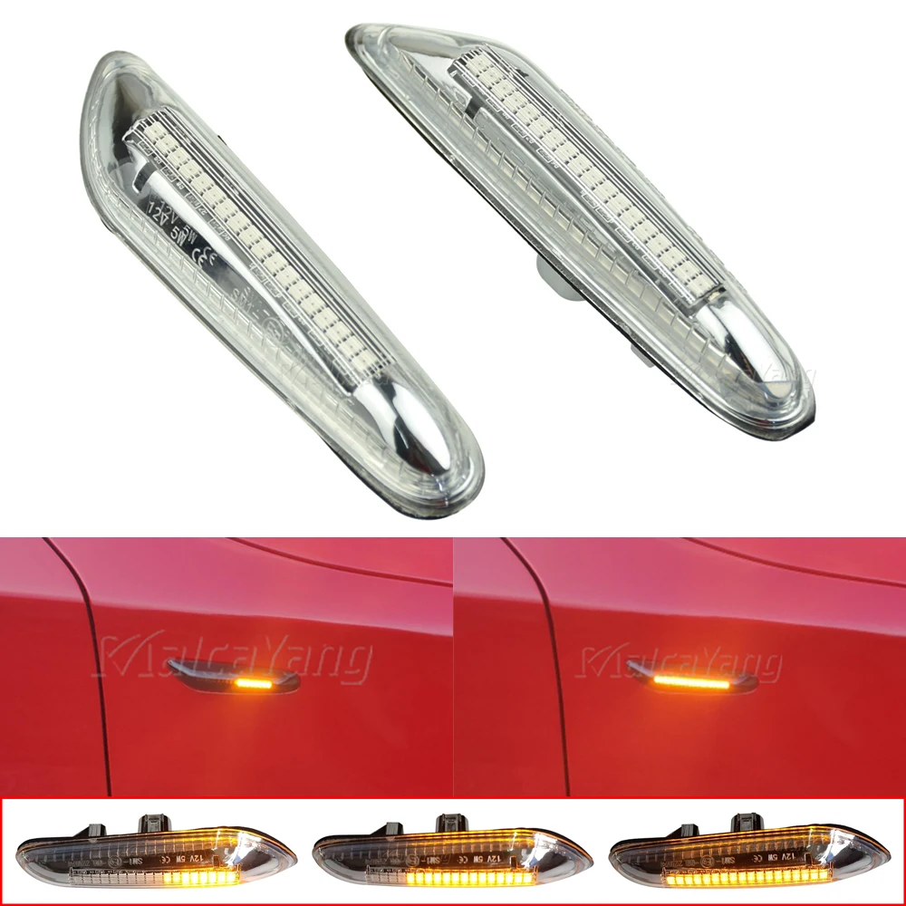

Для BMW E46 3-Series E60/E61 5 E90/E91 E92/E93 Saloon/Estate E84 X1 динамические водонепроницаемые плавные светодиодсветодиодный Автомобильные Боковые габаритные огни янтарного цвета