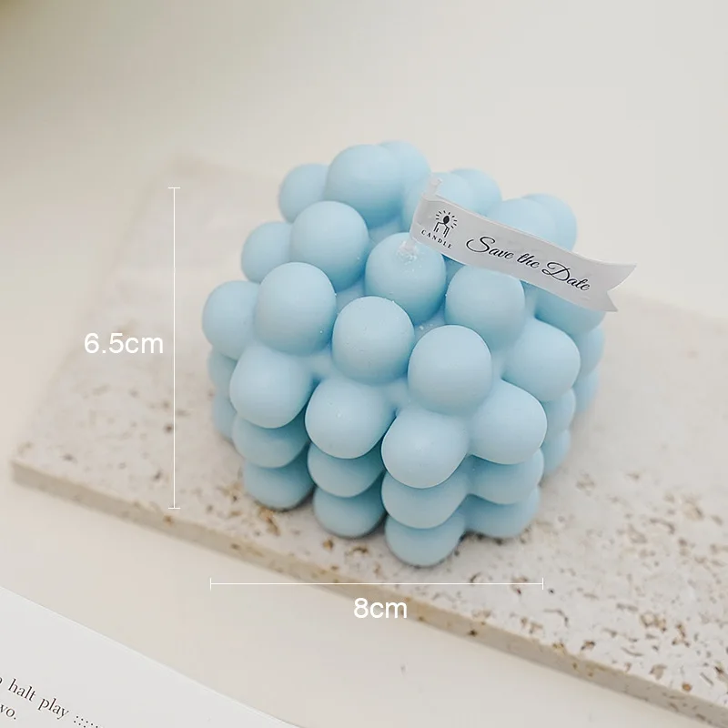 Свеча-Кубик Рубика в виде ракушки оригинальный подарок ручной работы для