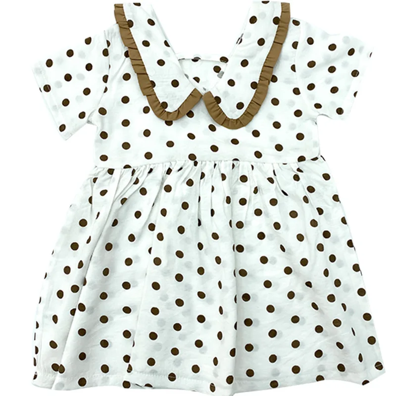 Платье в Корейском стиле с принтом горошек милое платье воротником форме листа