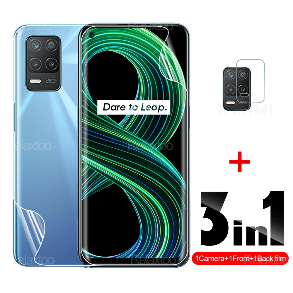 

3 в 1 Hydogel Защитная пленка для Oppo Realme 8 V13 Narzo 30 V 13 5G realme8 Realmy Realmi Камера Защитное стекло для экрана крышка