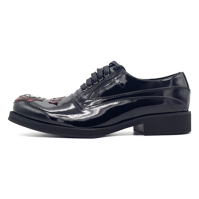 

Geometric Mens Italy Platform Handmade Formal Man Office Work Lace Up Oxfords Embroidery Natural Leather Red Dress Shoes