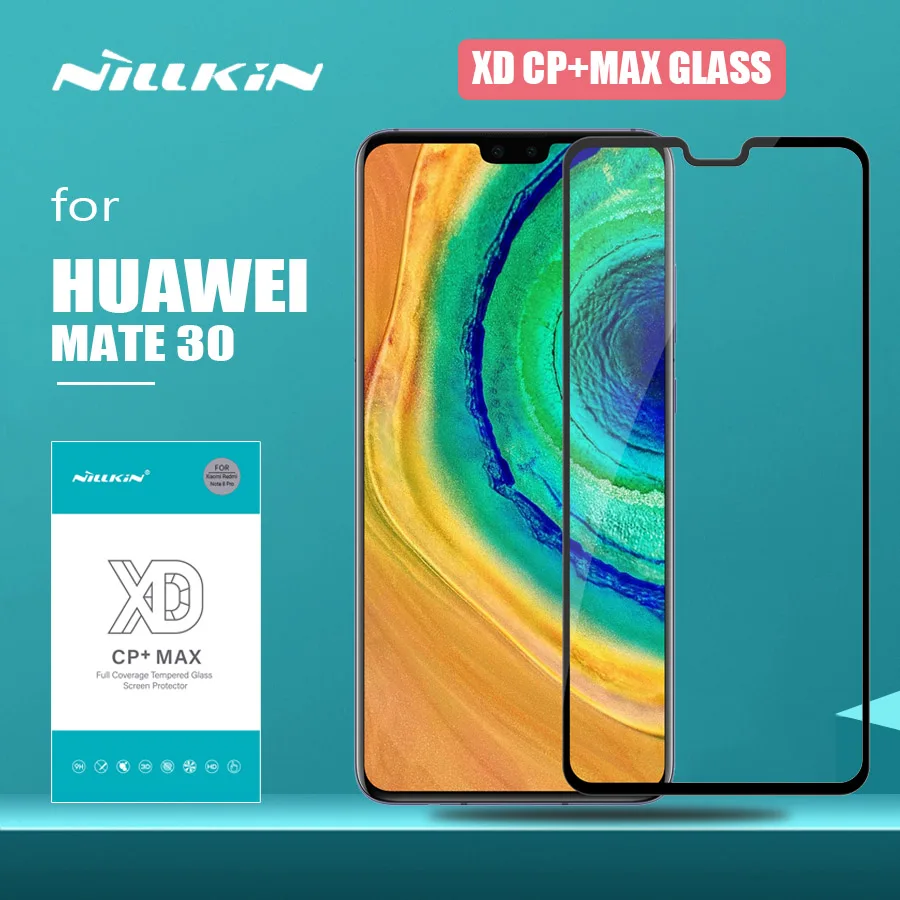 

for Huawei Mate 30 Glass Nillkin XD CP+Max Full Cover 3D Safety Tempered Glass Screen Protector for Huawei Mate 30 HD Glass Film