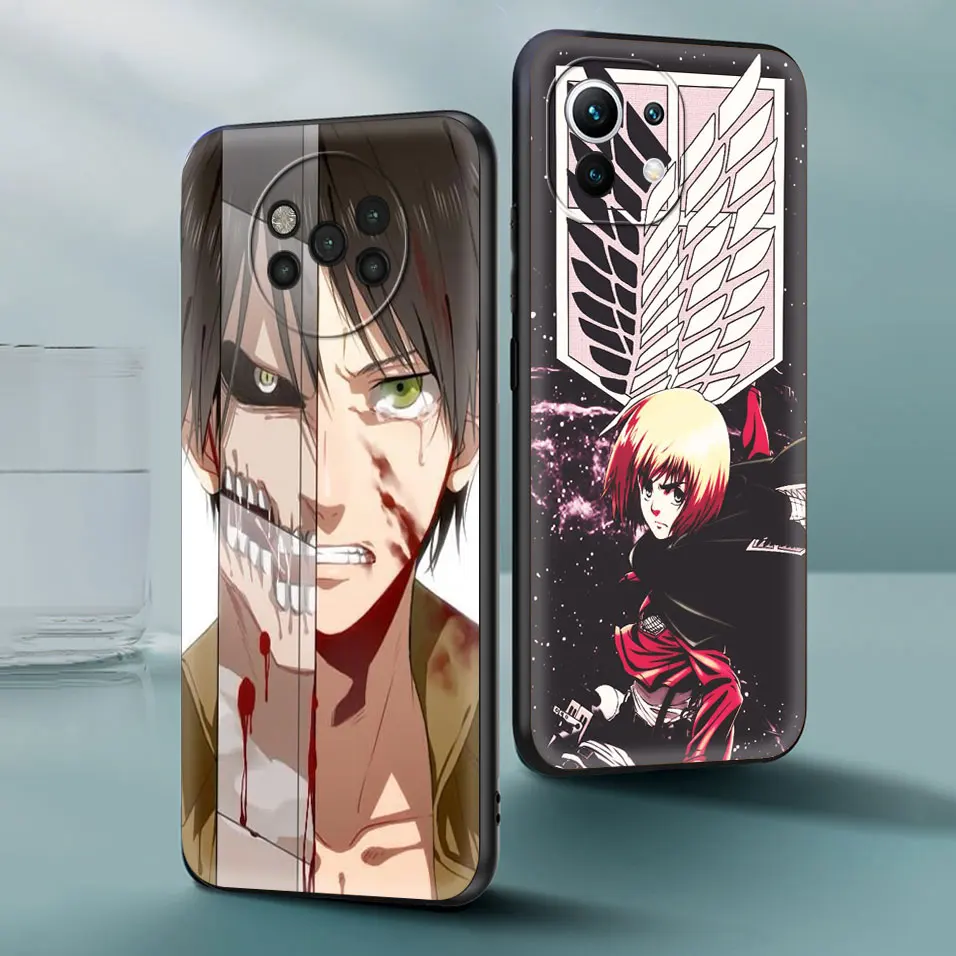 anime attack on titan cell phone case for xiaomi poco x3 nfc m3 f1 f3 mi 10t 9t note 10 10t pro a2 lite 5g 11 9 se cc9 cover free global shipping