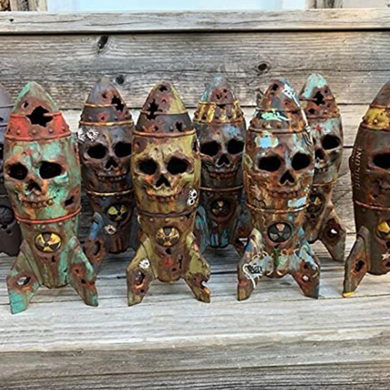 Орнамент с черепом и бомбой из смолы маленький декор ядерными головами для двора