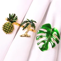 6pcs coconut napkin button pineapple napkin ring turtle leaf napkin ring paper towel ring cloth ring