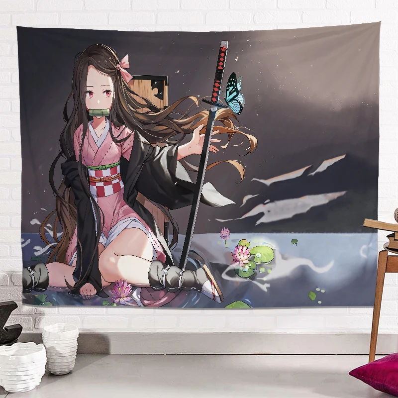 

Kawaii Room Decor Hanging Cloth Anime Background Cloth Bedroom Room Bedside Wall Cloth Decorative Cloth Tapestry Cute Room Decor