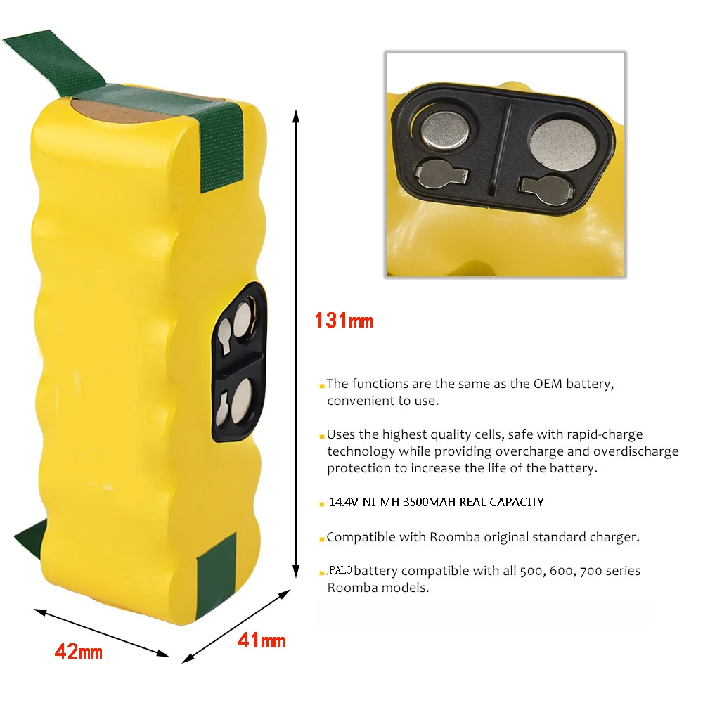 14 4 V 3500mAh Ni MH батарея для iRobot Roomba 500 510 530 532 534 535 540 550 562 570 580 600 610 700 760 770 780 800 980 R3|battery for