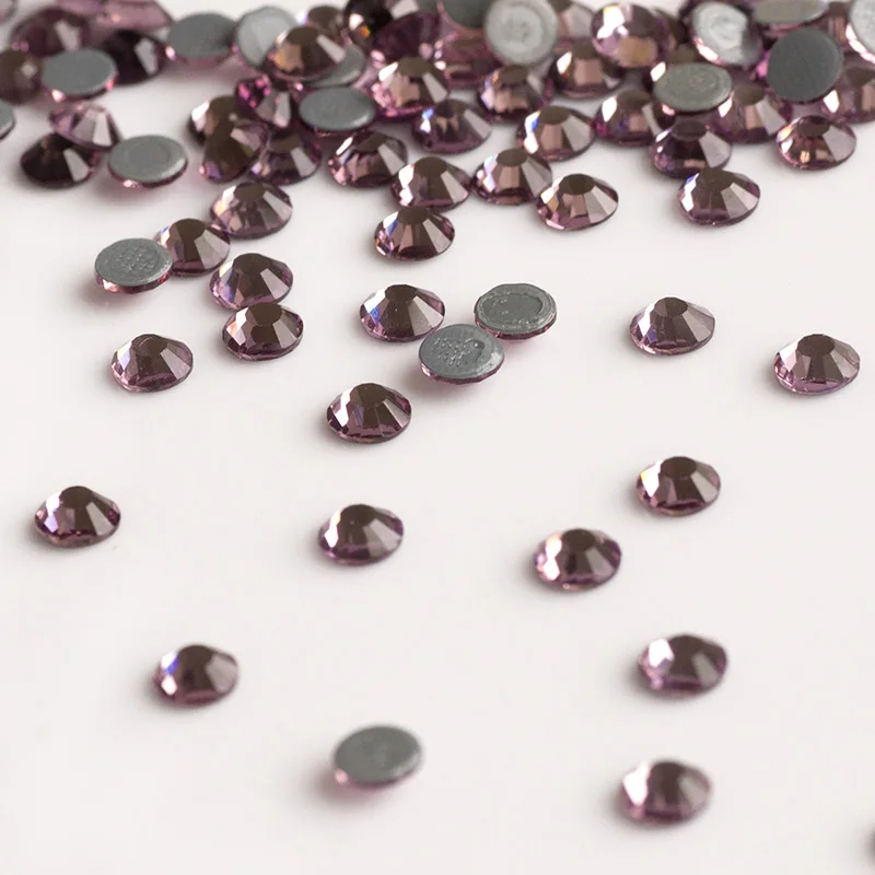 YANRUO 2058HF Light Amethyst Strass Hot Fix Rhinestones Glass Flat Back Adhesive Rhinestone Transfers Crystal wedding Decoration | Дом и сад
