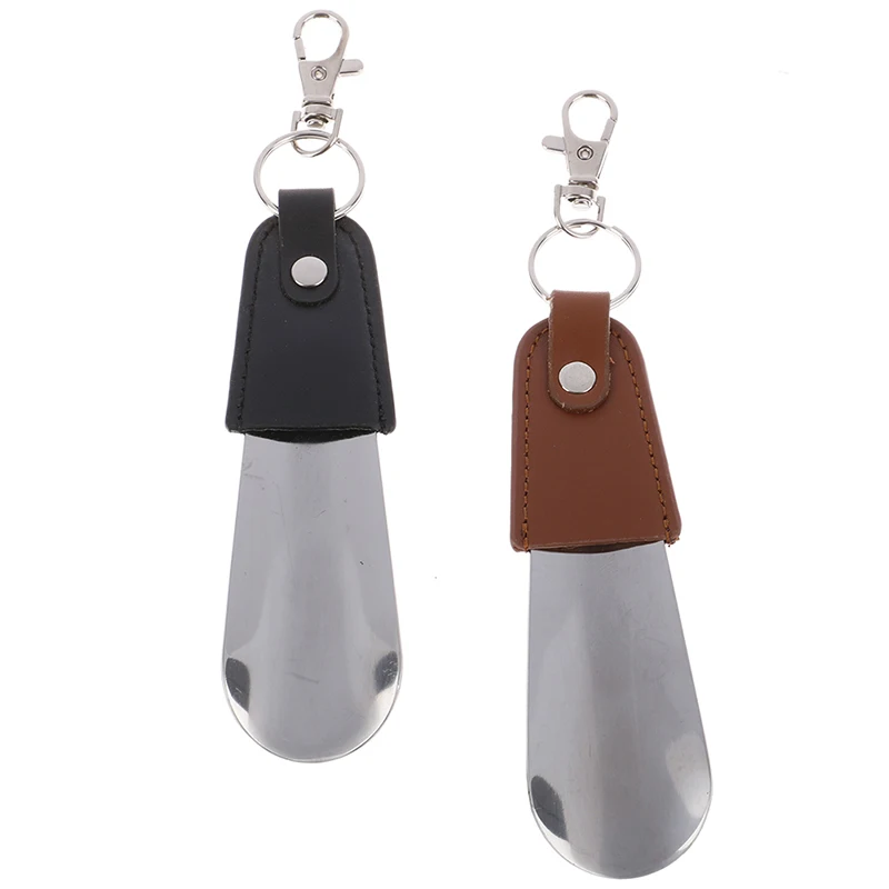 Рожок для обуви мужской/женский из нержавеющей стали складной с кожаной ручкой |