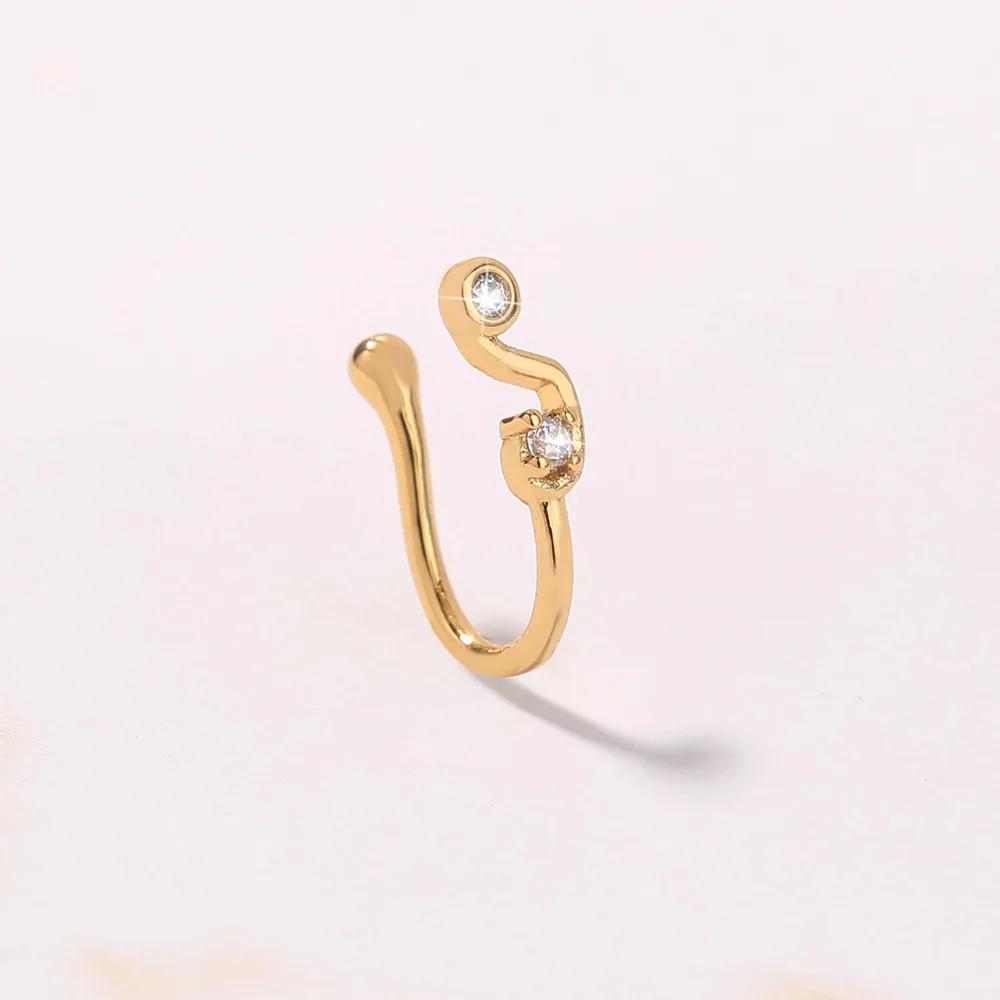 

New Sexy Simple Inlaid Zircon Nose Ring Ladies Temperament All-match Beach Party Body Jewelry Gift
