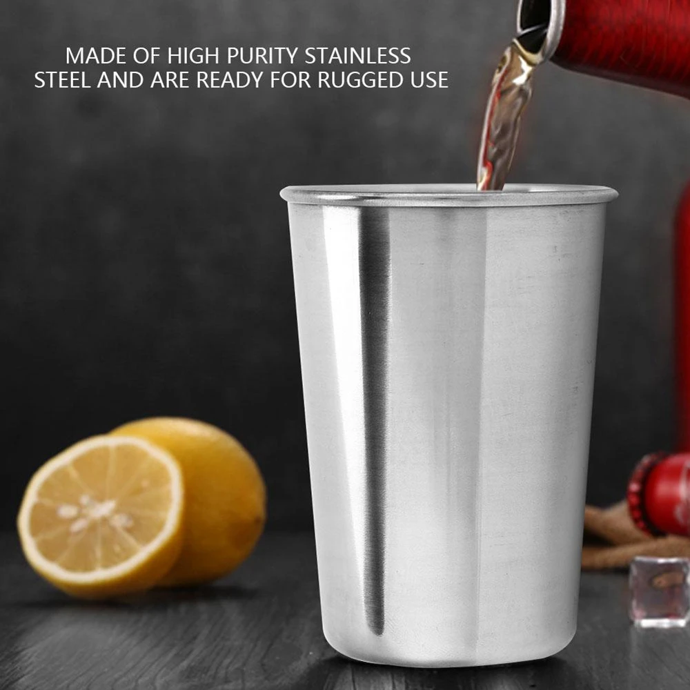 

4pcs Portable Stainless Steel Cups Set for Outdoor Camping Travel Tourism Water Cup Bar Catering Wine Cup