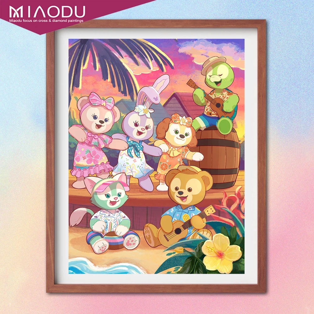 

Disney Cartoon Stellalou Duffy With Their Friends 5D Diamond Painting Cross Stitch Kits Embroidery Mosaic Home Decor Gifts