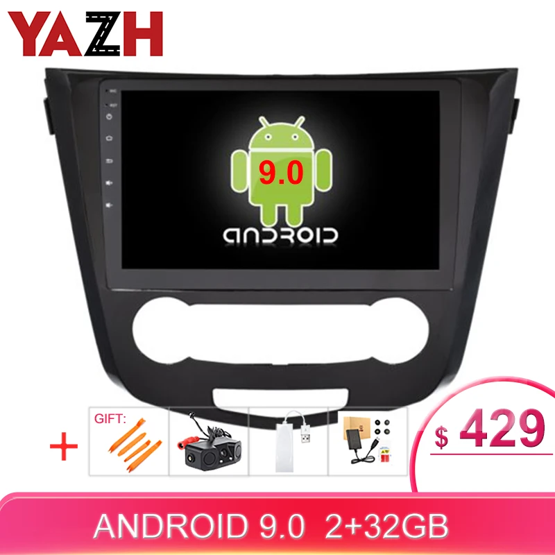 Автомагнитола YAZH 1 Din Android 9 0 для Nissan X Trail / Qashqai (ручная) 2014 2015 2016 2017 головное