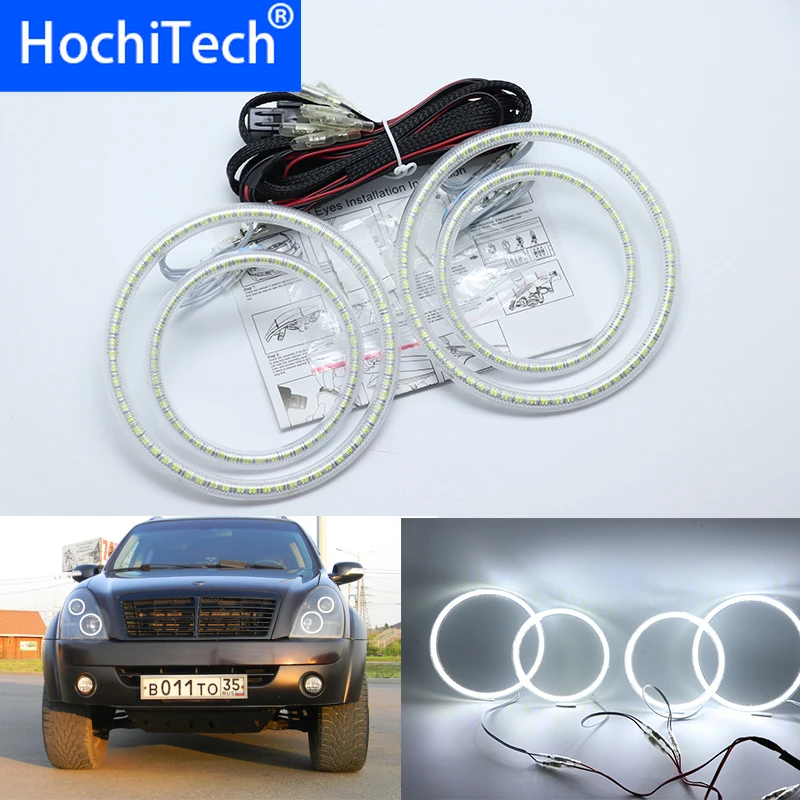 

for Ssangyong Rexton 2006-2011 Ultra bright SMD white LED angel eyes 2600LM 12V halo ring kit daytime running light