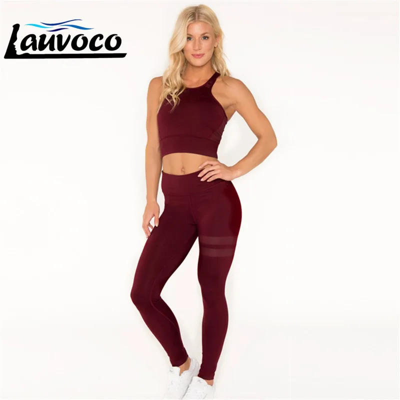 Women Yoga Pants Push Up Tracksuit High Waist Sport Leggings Top Fitness Tight Running Jogging T-shirt Gym Sports Set | Спорт и