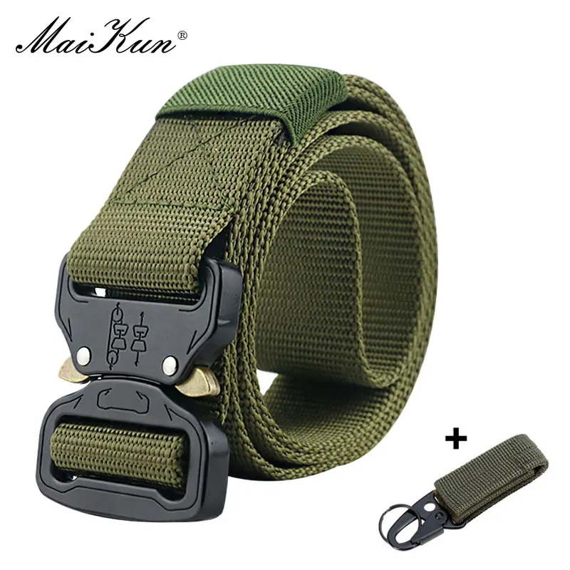 Army Green1 Maikun ремень мужской Супер цена нейлоновый военный тактический пояс с металлической пряжкой Регулируемые обученные ремни Для охоты - Цвет: Army Green1