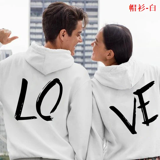

Надписью LOVE толстовки с капюшоном и принтом забавная одежда для пар, для влюбленных, размера плюс с капюшоном гот толстовки с капюшоном Пары...