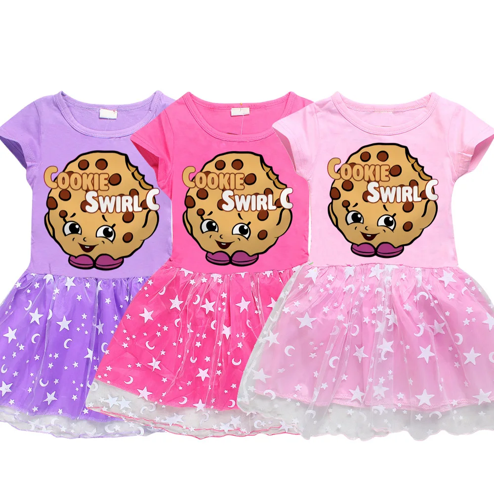 

COOKIE SWIRL C Girls Vestidos Para Cotton Striped Dress Teenage Girls Summer Rainbow Dresses Elegant Kids Party Wearing Dress