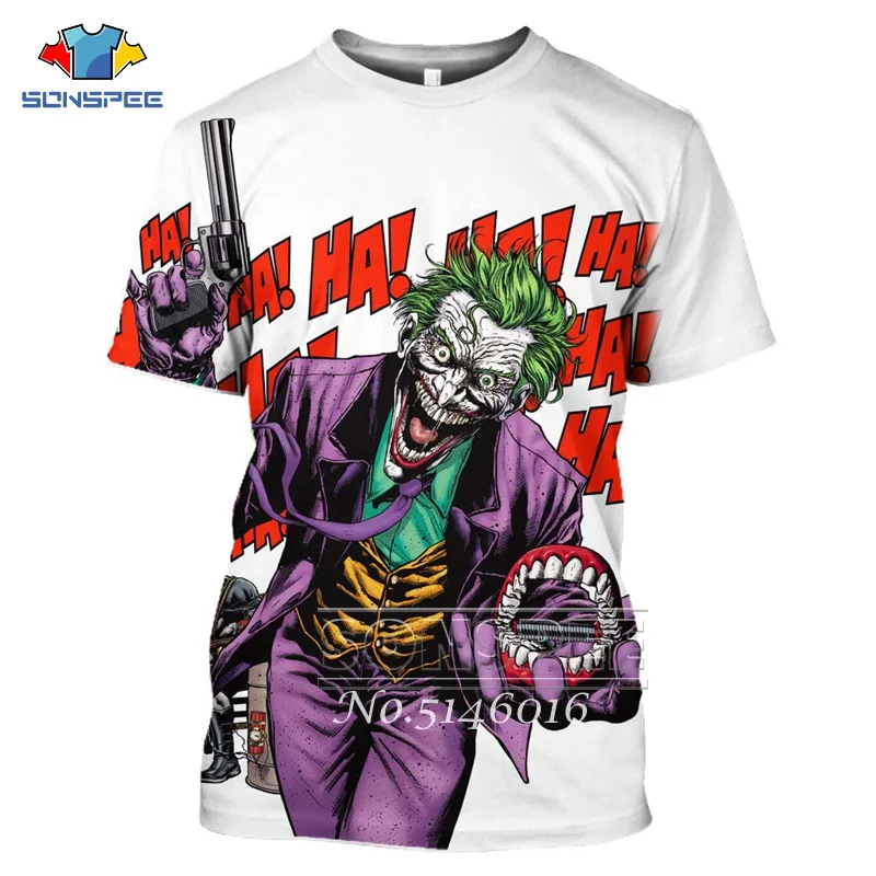SONSPE/Детские повседневные футболки с 3D принтом Ha одежда для клоуна забавная