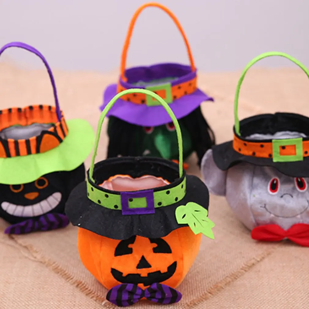 

Halloween Decoration Supplies With Hat Round Tote Bag Ghost Festival Children Exquisite Candy Gift Bag