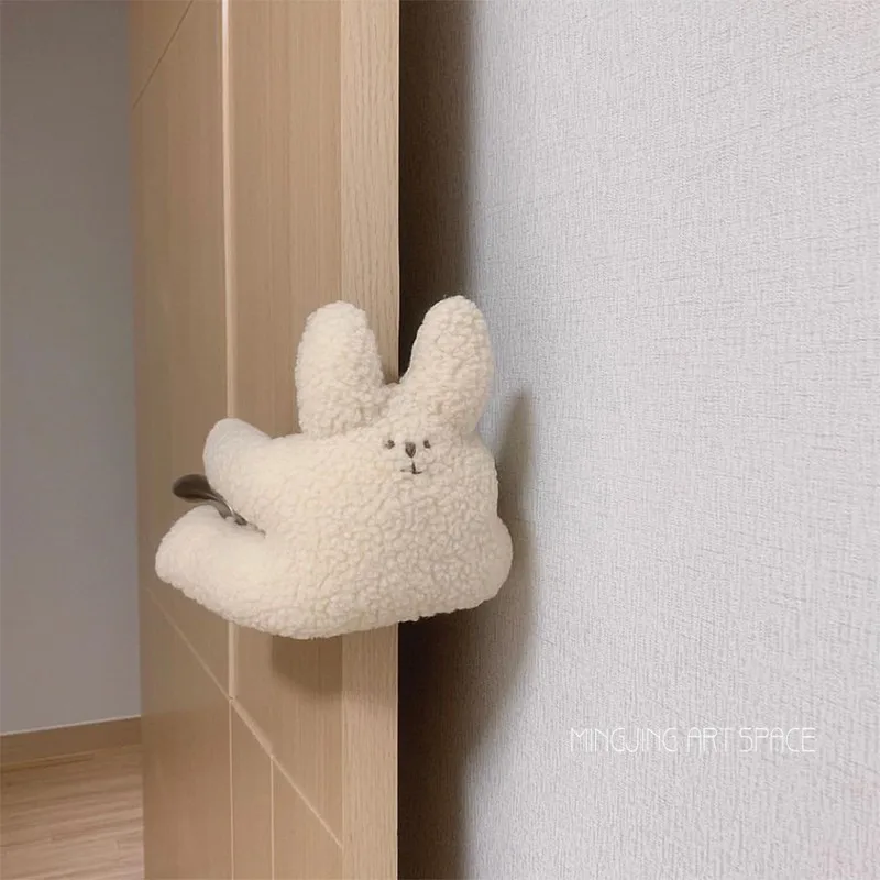 

Cute Bunny Bear Anti-pinch Hand Door Hanging Safety Door Stop Lamb Hair Children Creative Protection Door Stop