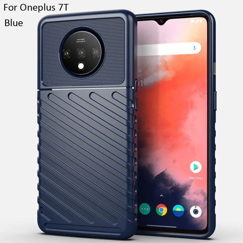 Blue Прочный защитный чехол для Oneplus 7T Pro 7 6T защитный чехол с защитой от падения - Цвет: Blue