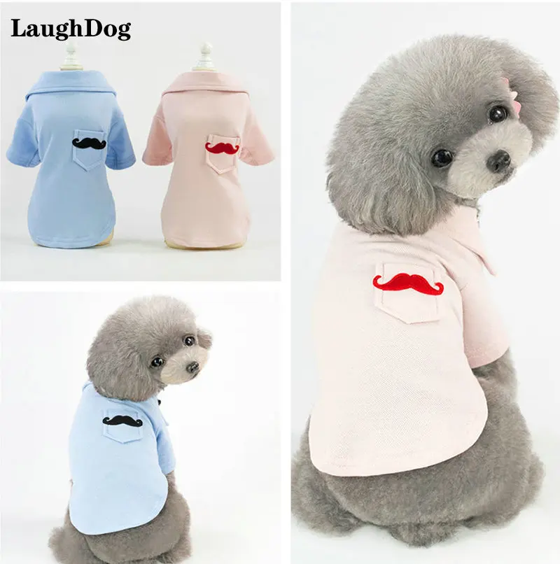 

Pet Dog Shirt Beard Pattern Costume For Small Dogs Cats Clothes Solid T-Shirt Teddy Yorkshire Terrier Chihuahua Pet Clothing