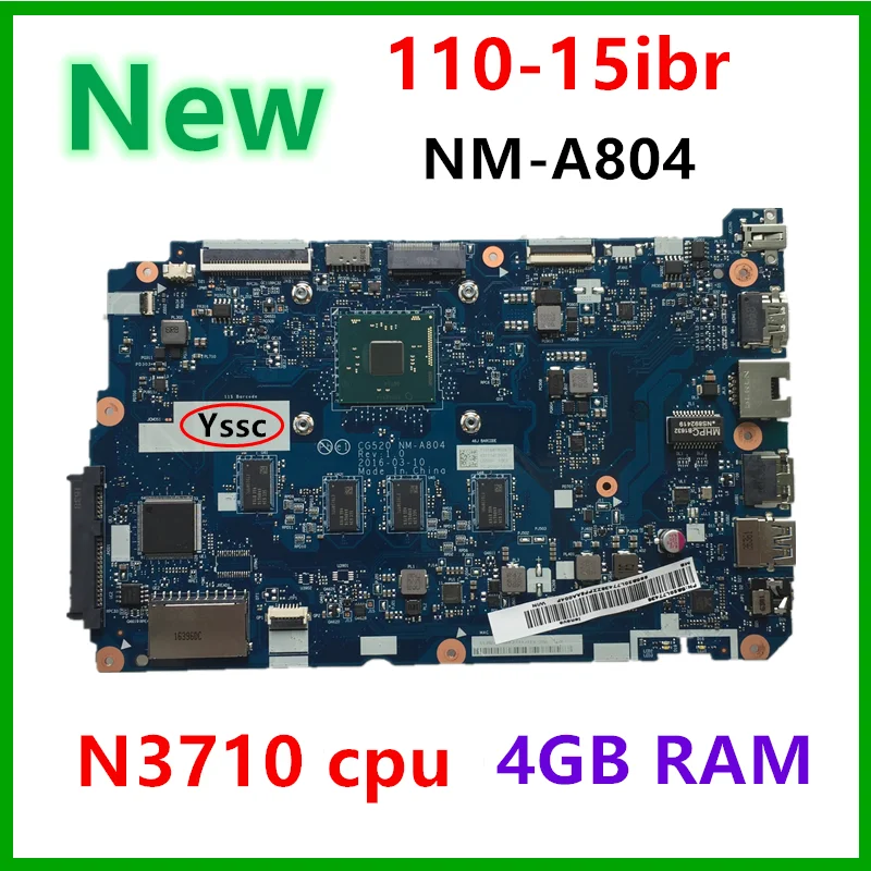 Новинка! NM A804 материнская плата для ноутбука Lenovo 110 15IBR Материнская 5B20L77438 (с N3710 ЦПУ