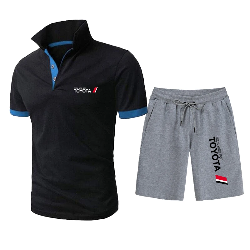 

2021New men's YES BOSS spring and summer Polo shirt sports quick-drying T-shirt + sports breathable shorts fashion casual suit