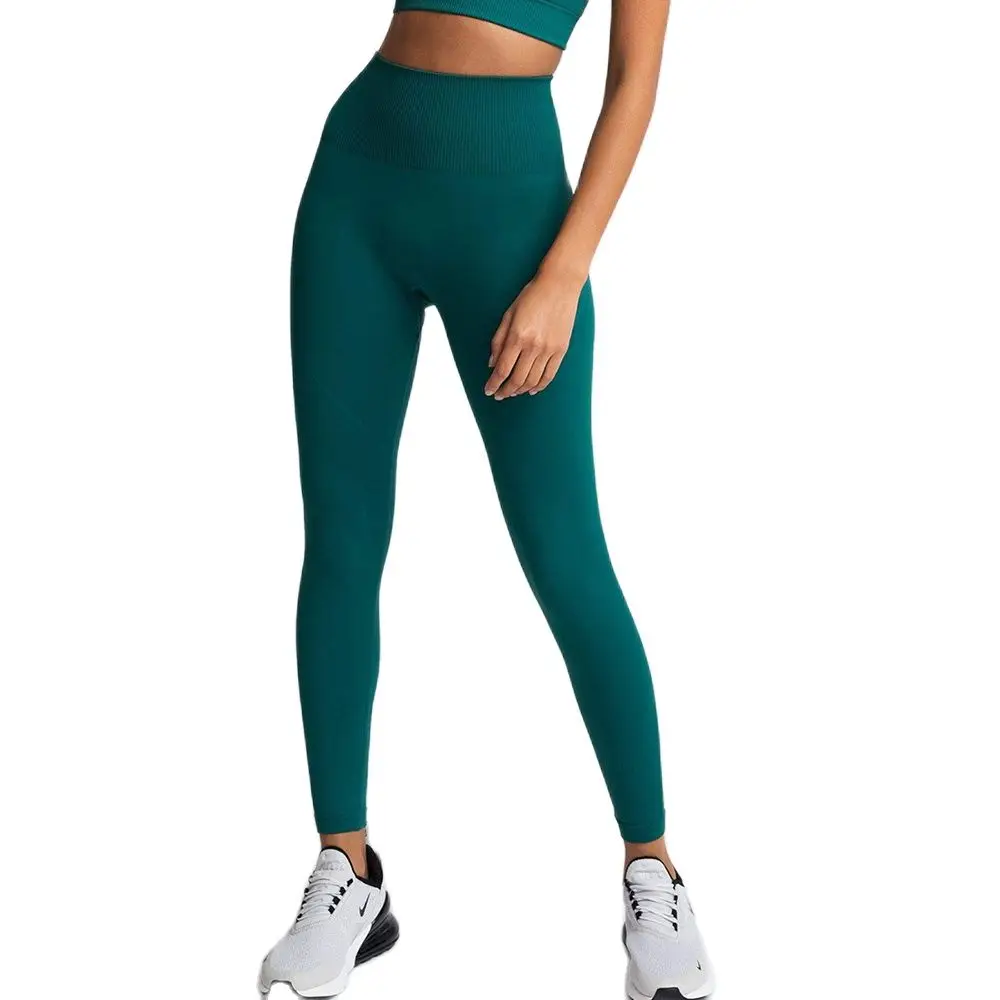 

Yoga Leggings High Waist Pants Women Gym Accessories Jogger Stretchy Black Workout Yoga Pants Solid Knitted Fabric Tights