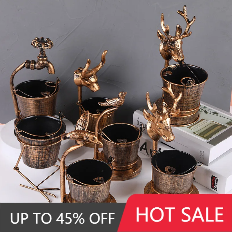 

New Deer Faucet Shape Ashtray Creative European Retro Ashtray Unique Home Furnishings Smoke Accessories Cigarette Ashtray Gift