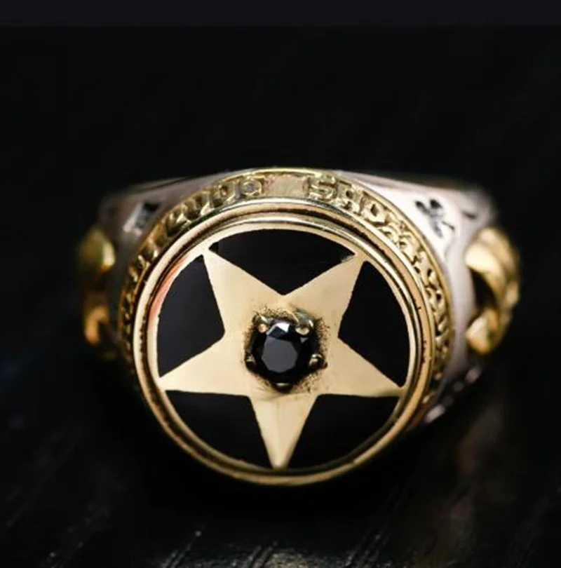 Классическое мужское модное Золотое черное кольцо высокого качества | Украшения