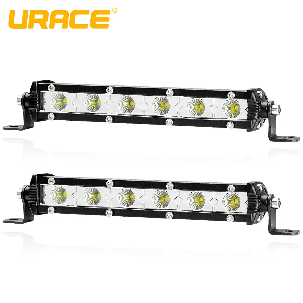 

URACE 7" 18w Offroad LED Bar 12v 24v Flood LED Light Bar Work Light For 4x4 4WD Tractor Truck Boat Car SUV ATV Driving Light