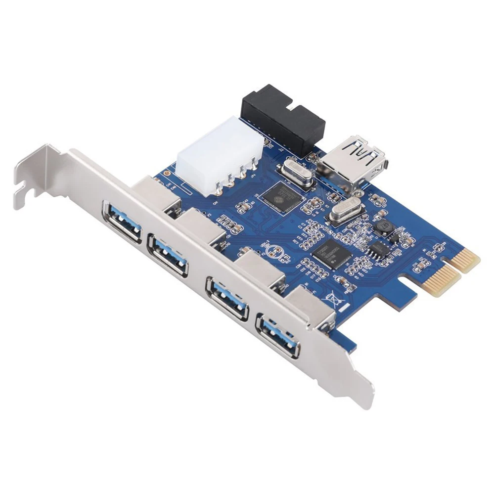 

PCI-E X1 to USB3.0 Riser Card PCI Express USB3 4 Port Expansion Adapter Extender Desktop Computer 19PIN Accessory For mining