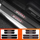 4 шт., защитные наклейки на порог автомобиля, из углеродного волокна