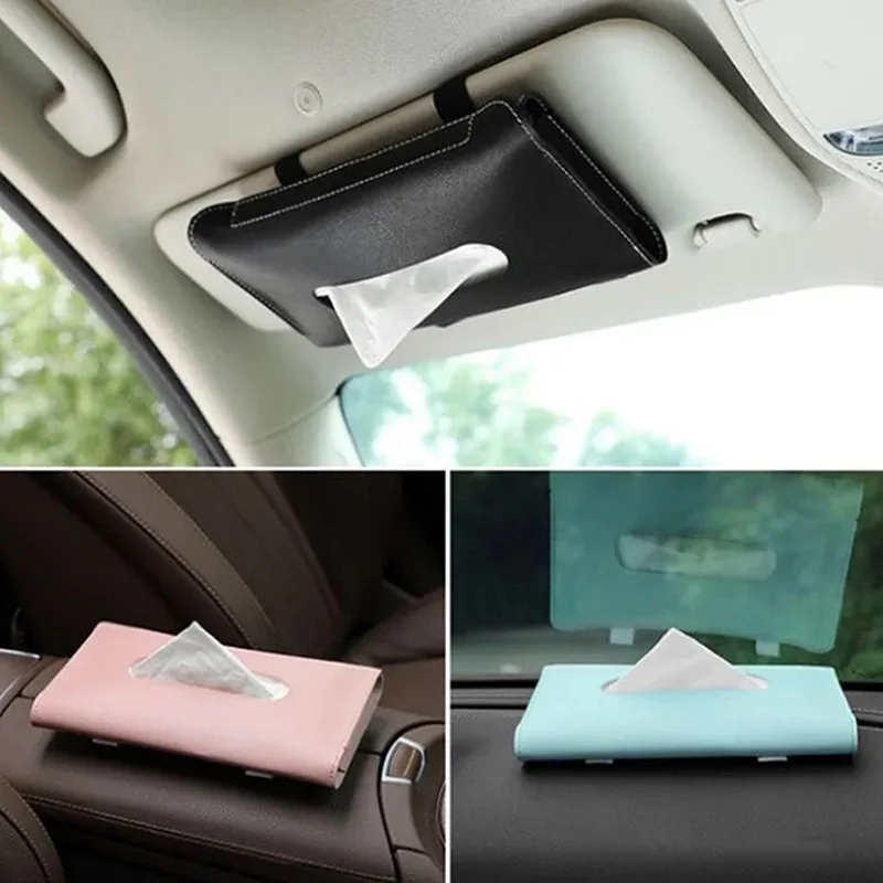 

Car Tissue Box Towel Sets Car Sun Visor Tissue Box Holder Auto Interior Storage Decoration Car Pumping Box For Car Accessories
