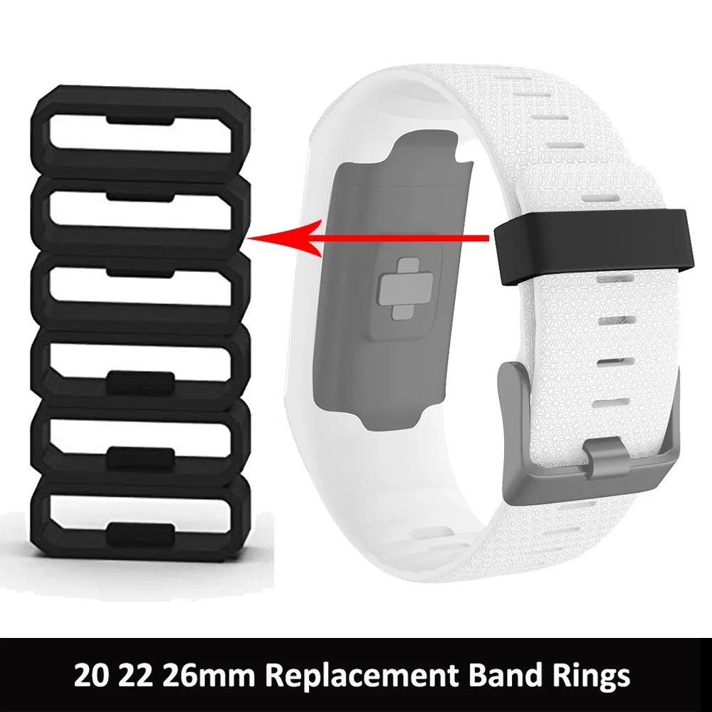 5Pcs Silicone Replacement Watch Strap Band Keeper Loop Security Holder Retainer Ring For Garmin Fenix 6X 6 Pro 5X 5S Plus 3 HR