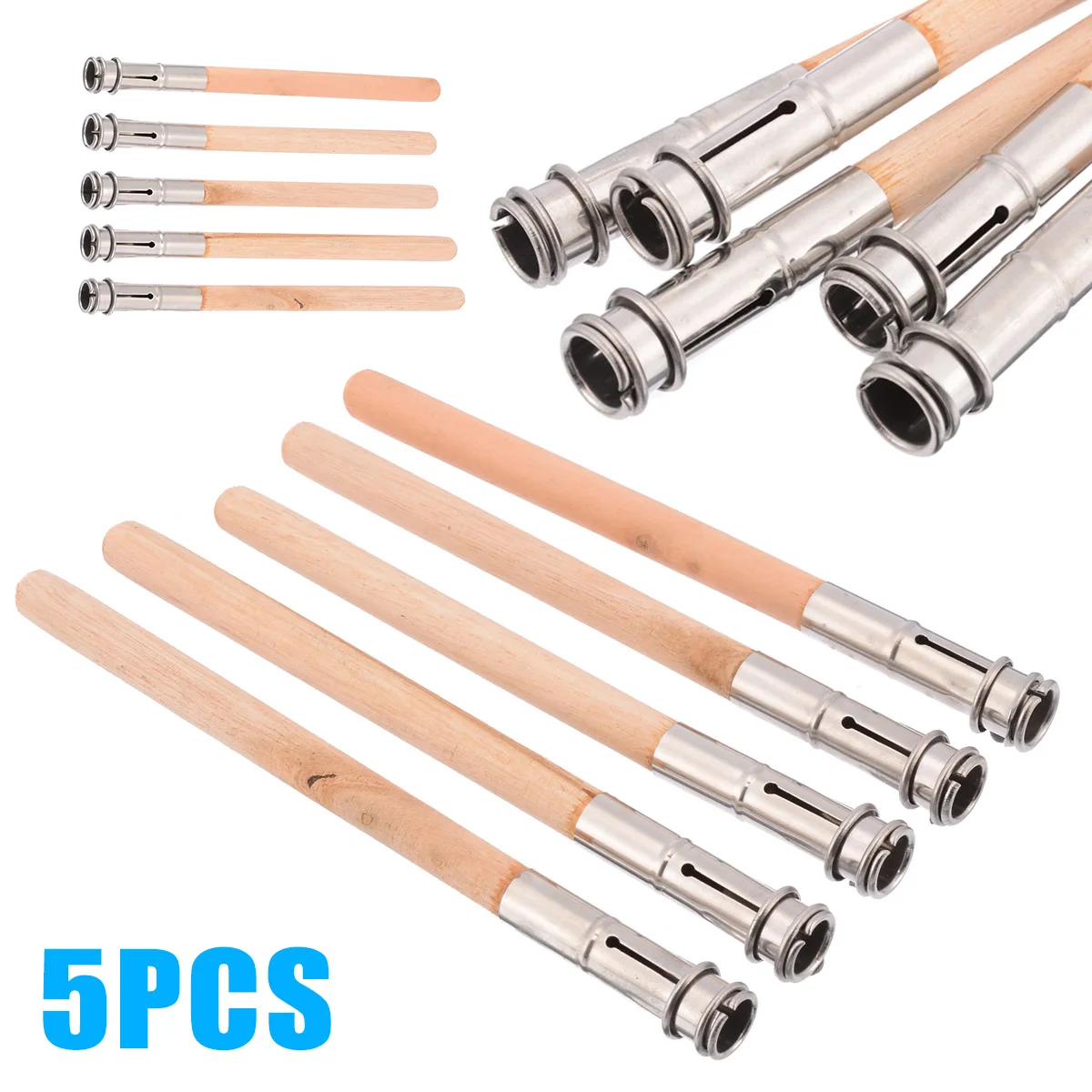 

5pcs/set Durable Single Hole Head Pencil Extender Adjustable Wood Lengthener Holder Painting Drawing Tool