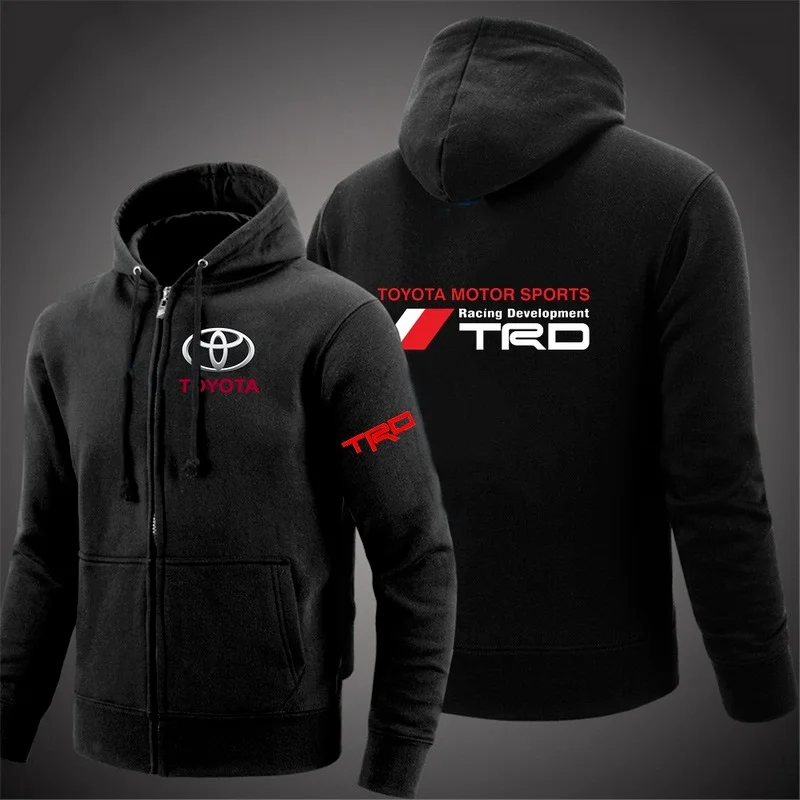 

2021 NEW Toyota Motorsport TRD Car Logo Customize Zipper Hoodies Male Cardigan Man's Cotton Hip Hop College Fleece Coats