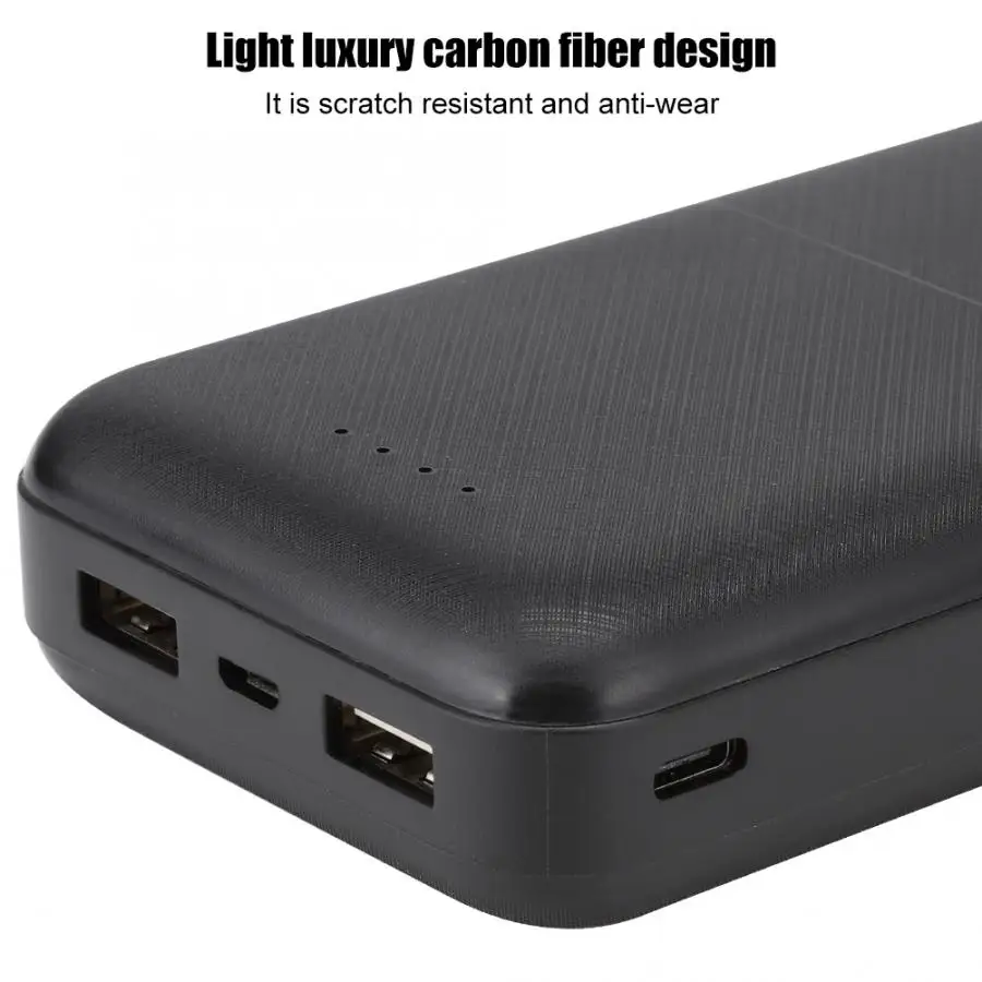 Внешний аккумулятор корпус из углеродного волокна 20000 мАч портативный литий