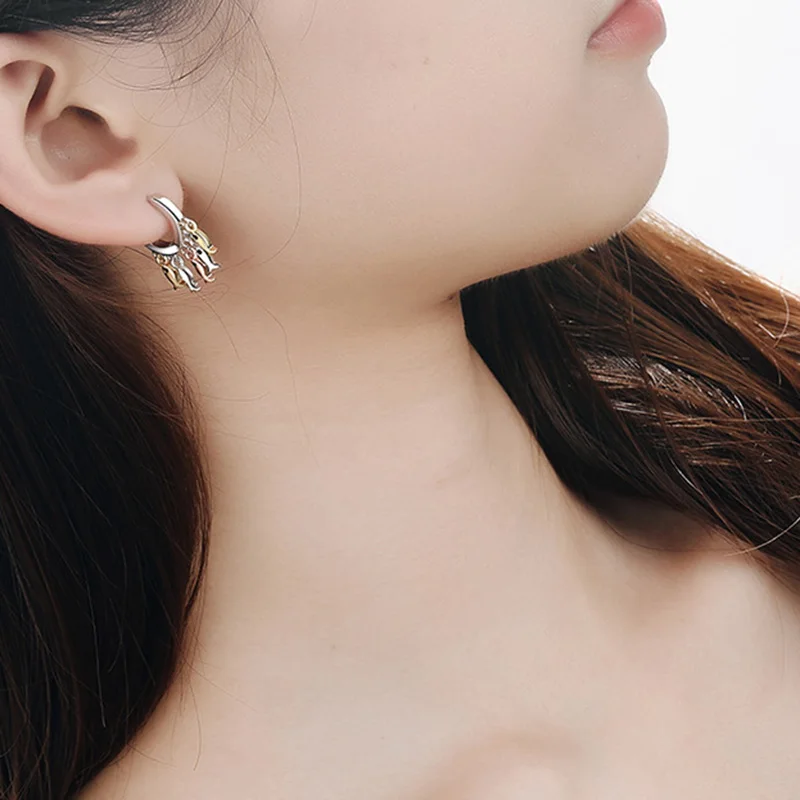 MEETSOFT посеребренные предотвращающие аллергию модные серьги кольца для женщин