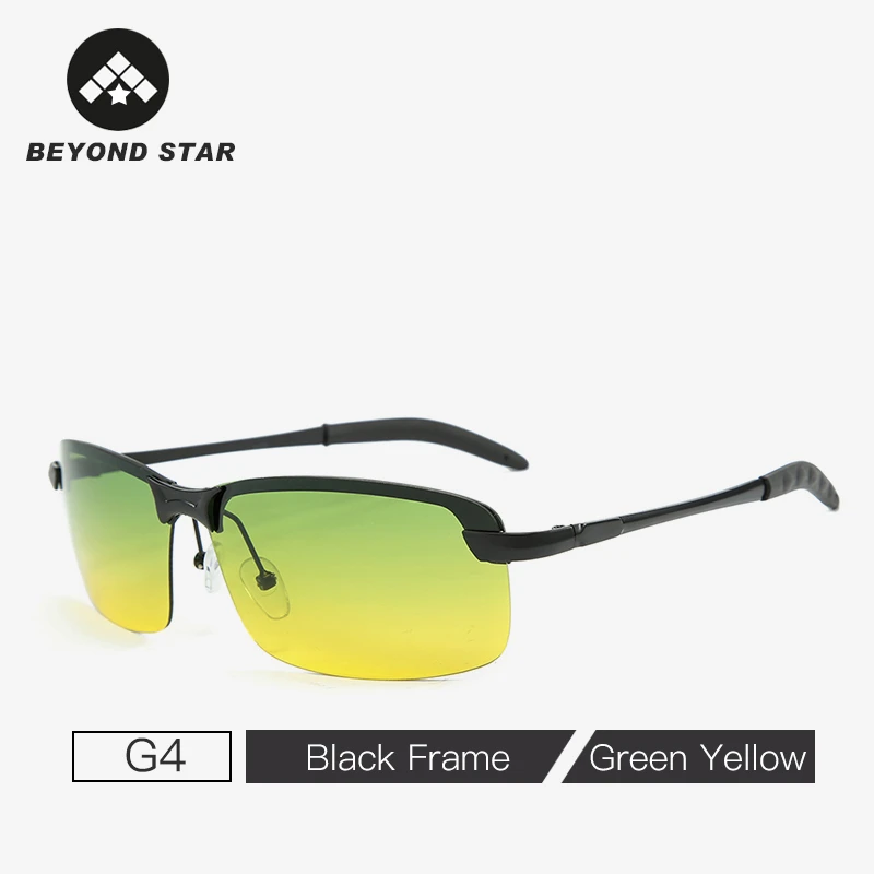 G4 Yellow Green Новые квадратные спортивные солнцезащитные очки, поляризационные, Uv400, мужские, для ночного вождения, желтые, без оправы, роскошные очки для мужчин Gafas De Sol G3043 - Цвет линз: G4 Yellow Green