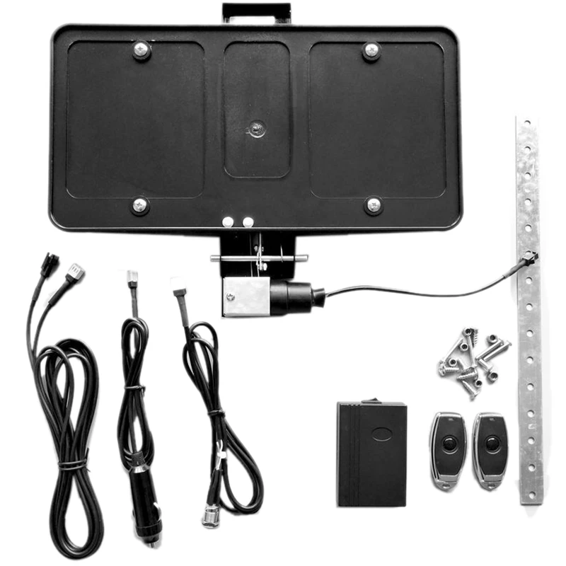 

USA Flip Retractable License Plate Frame Remote Control Stainless Steel Bracket